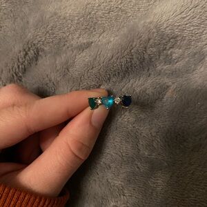 Heart-Shaped blue multicolor ring